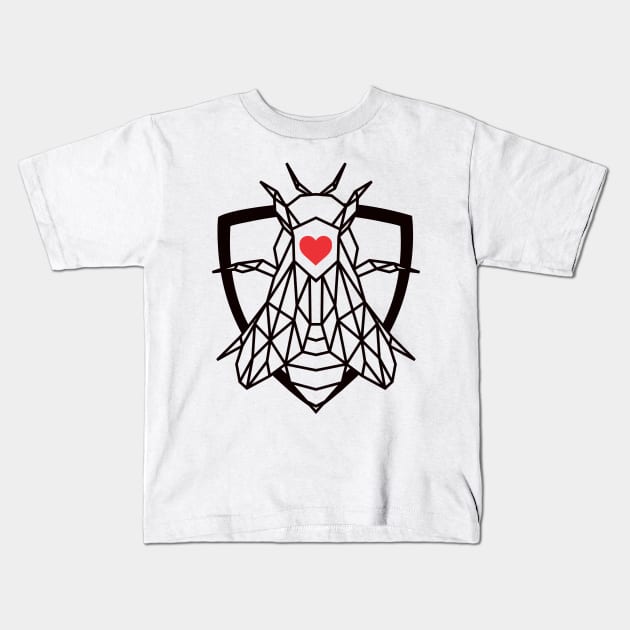 Superhero Protector Bee  Geometric Design Kids T-Shirt by teall